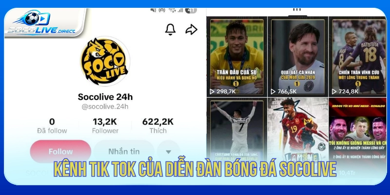 Trang Chủ Kênh Tik Tok của Socolive sở hữu lượng followers cao
